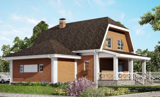 160-006-П Проект двухэтажного дома с мансардой и гаражом, современный загородный дом из арболита Касимов | Проекты домов от House Expert