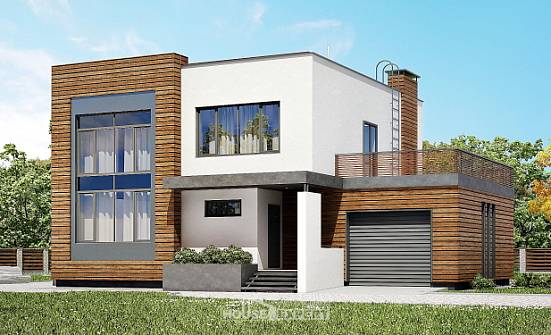 220-003-П Проект двухэтажного дома, гараж, красивый дом из керамзитобетонных блоков Сасово | Проекты домов от House Expert