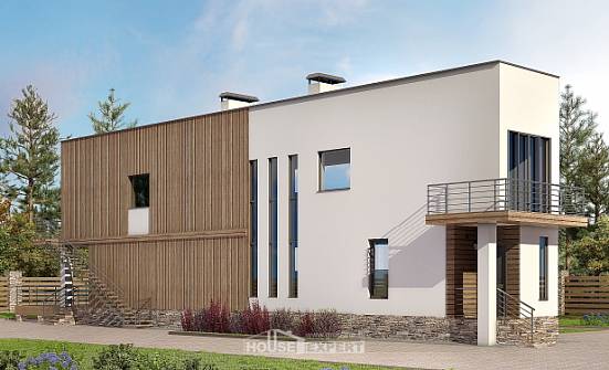 100-003-Л Проект двухэтажного дома, небольшой коттедж из арболита Рязань | Проекты домов от House Expert