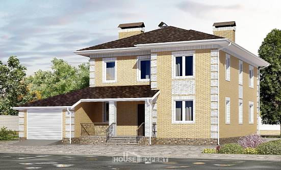 220-006-Л Проект двухэтажного дома, гараж, современный дом из керамзитобетонных блоков Касимов | Проекты домов от House Expert
