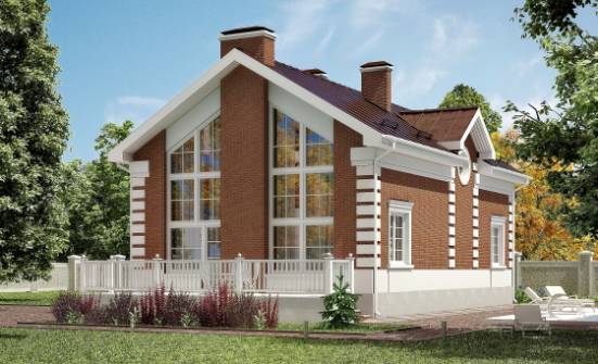 160-009-П Проект двухэтажного дома с мансардным этажом, доступный коттедж из теплоблока Касимов | Проекты домов от House Expert