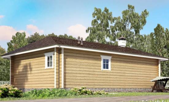 095-001-Л Проект одноэтажного дома, уютный коттедж из бревен Касимов | Проекты одноэтажных домов от House Expert