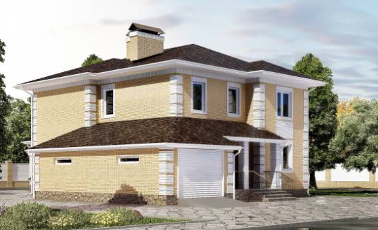 220-006-Л Проект двухэтажного дома, гараж, современный дом из керамзитобетонных блоков Касимов | Проекты домов от House Expert
