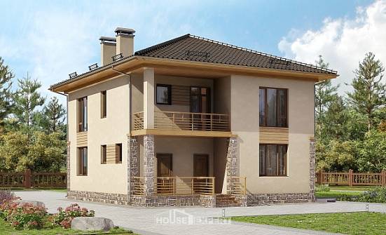 170-005-Л Проект двухэтажного дома, простой домик из теплоблока Скопин | Проекты домов от House Expert