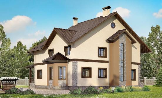 265-003-Л Проект двухэтажного дома, классический домик из твинблока Скопин | Проекты домов от House Expert
