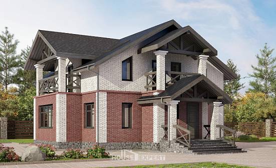 160-014-Л Проект двухэтажного дома, современный загородный дом из теплоблока Касимов | Проекты домов от House Expert