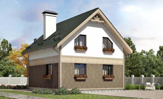 105-001-Л Проект двухэтажного дома мансардный этаж, современный загородный дом из теплоблока Скопин | Проекты домов от House Expert