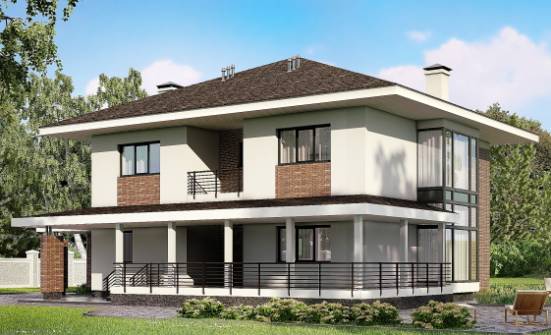 275-002-П Проект двухэтажного дома и гаражом, большой домик из кирпича Рязань | Проекты домов от House Expert