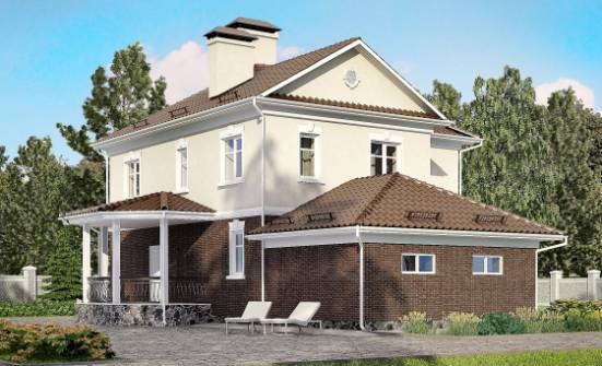 190-002-Л Проект двухэтажного дома и гаражом, простой коттедж из блока Касимов | Проекты домов от House Expert