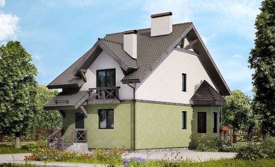 120-003-П Проект двухэтажного дома с мансардой, бюджетный загородный дом из газосиликатных блоков Сасово | Проекты домов от House Expert