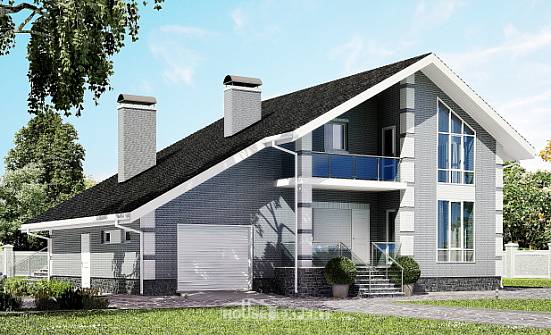190-006-Л Проект двухэтажного дома мансардой и гаражом, современный дом из газосиликатных блоков Сасово | Проекты домов от House Expert