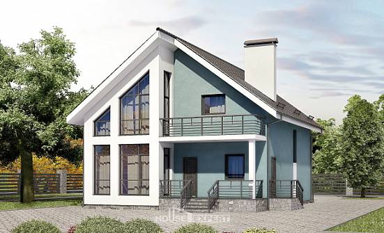 170-006-П Проект двухэтажного дома с мансардой, красивый коттедж из твинблока Касимов | Проекты домов от House Expert