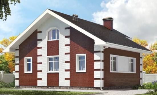 115-001-П Проект двухэтажного дома мансардный этаж, компактный домик из блока Скопин | Проекты домов от House Expert