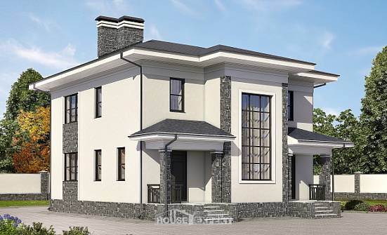 155-011-П Проект двухэтажного дома, компактный домик из блока Рязань | Проекты домов от House Expert