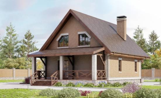 160-011-Л Проект двухэтажного дома с мансардой, доступный загородный дом из блока Скопин | Проекты домов от House Expert