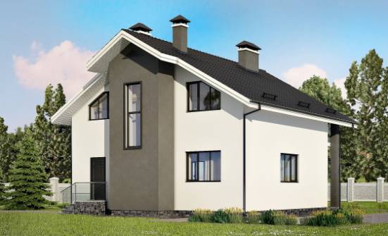 150-005-Л Проект двухэтажного дома мансардный этаж, простой домик из газобетона Сасово | Проекты домов от House Expert
