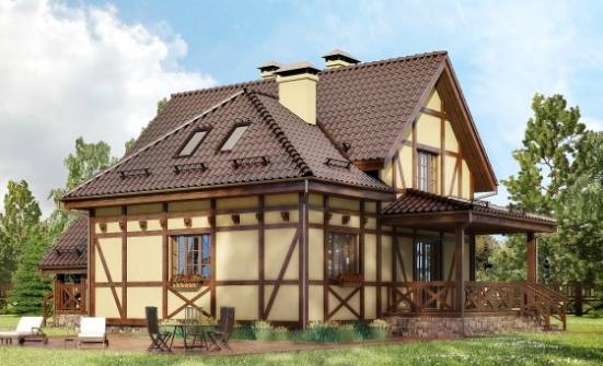 160-003-П Проект двухэтажного дома с мансардой, простой коттедж из бризолита Сасово | Проекты домов от House Expert