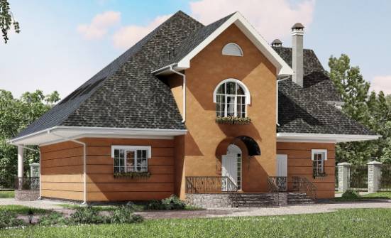 310-001-П Проект двухэтажного дома с мансардным этажом, современный загородный дом из блока Касимов | Проекты домов от House Expert