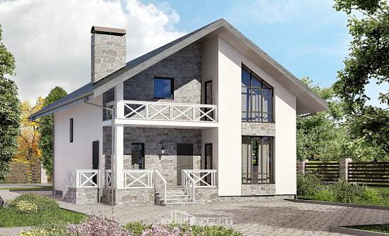 155-001-Л Проект двухэтажного дома с мансардным этажом, гараж, экономичный домик из газосиликатных блоков Касимов | Проекты домов от House Expert