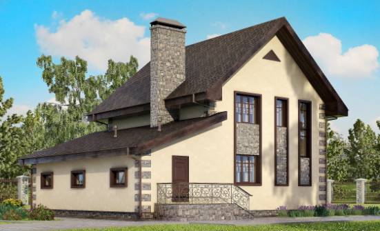 160-004-П Проект двухэтажного дома, гараж, экономичный дом из теплоблока Касимов | Проекты домов от House Expert