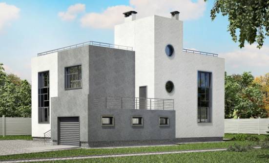255-001-П Проект двухэтажного дома и гаражом, большой дом из пеноблока Рязань | Проекты домов от House Expert