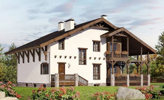 400-004-П Проект трехэтажного дома с мансардой, гараж, большой коттедж из кирпича Сасово | Проекты домов от House Expert