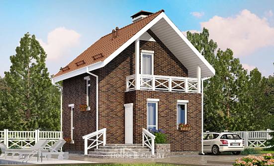 045-001-Л Проект двухэтажного дома мансардный этаж, недорогой коттедж из блока Скопин | Проекты домов от House Expert