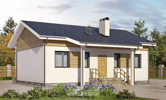 080-004-П Проект одноэтажного дома, скромный домик из пеноблока Касимов | Проекты домов от House Expert