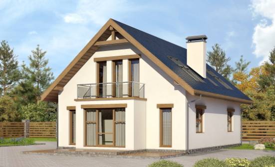 155-012-П Проект двухэтажного дома с мансардой, доступный загородный дом из арболита Касимов | Проекты домов от House Expert