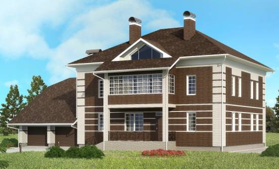 505-002-Л Проект трехэтажного дома, гараж, большой домик из кирпича Рязань | Проекты домов от House Expert