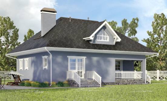 200-001-П Проект двухэтажного дома с мансардой и гаражом, уютный дом из газобетона Касимов | Проекты домов от House Expert