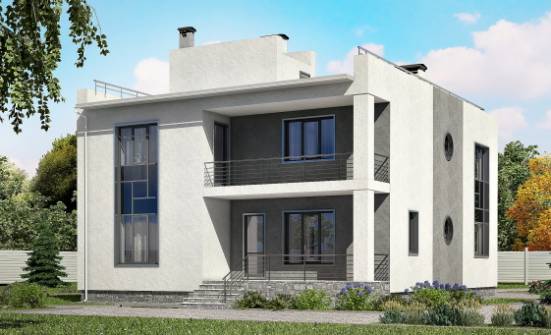 255-001-П Проект двухэтажного дома и гаражом, большой дом из пеноблока Рязань | Проекты домов от House Expert