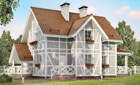 160-003-Л Проект двухэтажного дома мансардный этаж, компактный загородный дом из газосиликатных блоков Скопин | Проекты домов от House Expert
