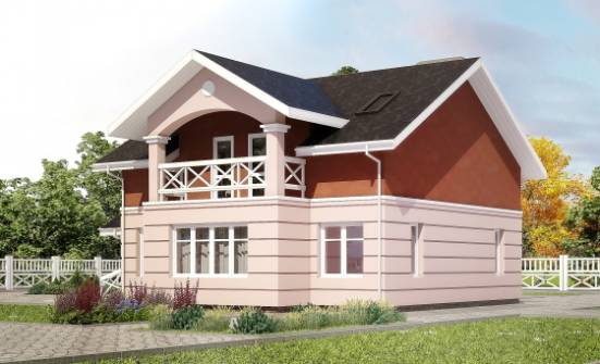 155-009-Л Проект двухэтажного дома с мансардным этажом, экономичный домик из теплоблока Касимов | Проекты домов от House Expert