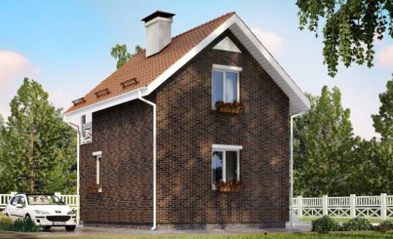 045-001-Л Проект двухэтажного дома мансардный этаж, недорогой коттедж из блока Скопин | Проекты домов от House Expert