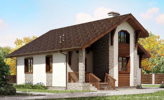 080-002-Л Проект одноэтажного дома, классический коттедж из бризолита Скопин | Проекты домов от House Expert