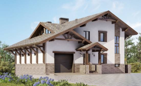 305-002-П Проект трехэтажного дома с мансардой, красивый коттедж из кирпича Скопин | Проекты домов от House Expert