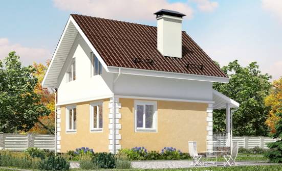 070-002-П Проект двухэтажного дома мансардный этаж, миниатюрный загородный дом из бризолита Сасово | Проекты домов от House Expert