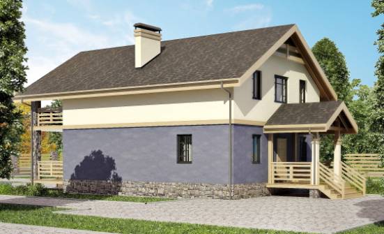 160-010-П Проект двухэтажного дома с мансардой, уютный загородный дом из твинблока Сасово | Проекты домов от House Expert