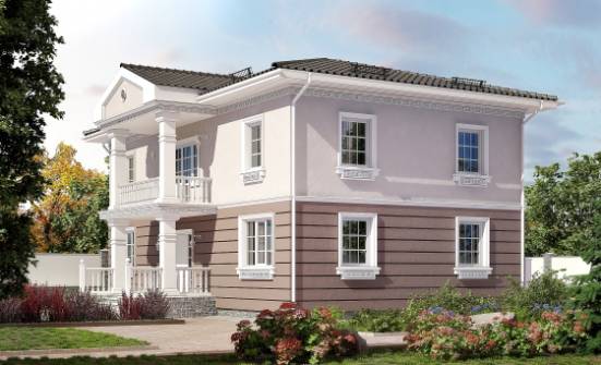 210-005-П Проект двухэтажного дома, красивый загородный дом из бризолита Рязань | Проекты домов от House Expert