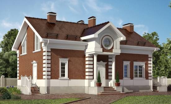 160-009-П Проект двухэтажного дома с мансардным этажом, доступный коттедж из теплоблока Касимов | Проекты домов от House Expert