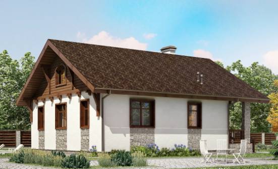 080-002-Л Проект одноэтажного дома, классический коттедж из бризолита Скопин | Проекты одноэтажных домов от House Expert