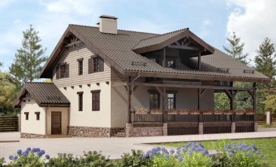 255-002-П Проект двухэтажного дома мансардой, гараж, просторный домик из бризолита Касимов | Проекты домов от House Expert