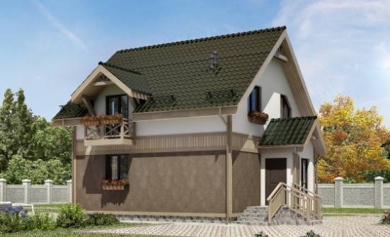 105-001-Л Проект двухэтажного дома мансардный этаж, современный загородный дом из теплоблока Скопин | Проекты домов от House Expert
