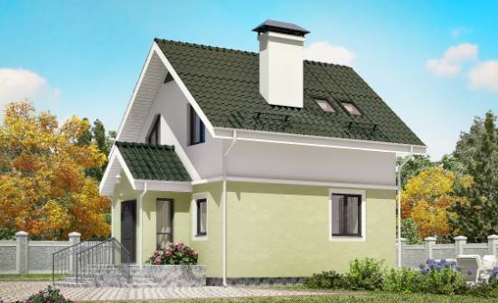 070-001-П Проект двухэтажного дома мансардой, эконом загородный дом из газосиликатных блоков Скопин | Проекты домов от House Expert