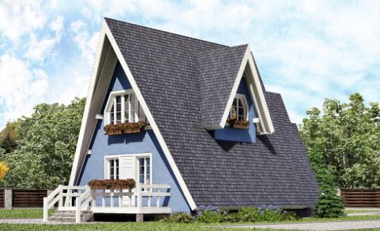 100-002-П Проект двухэтажного дома мансардой, простой дом из бревен Скопин | Проекты домов от House Expert