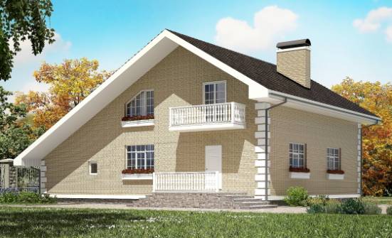 190-005-П Проект двухэтажного дома мансардный этаж, гараж, красивый загородный дом из твинблока Рязань | Проекты домов от House Expert