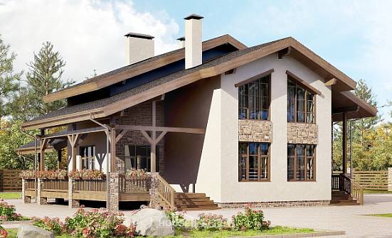 240-003-Л Проект двухэтажного дома мансардой, красивый дом из кирпича Рязань | Проекты домов от House Expert
