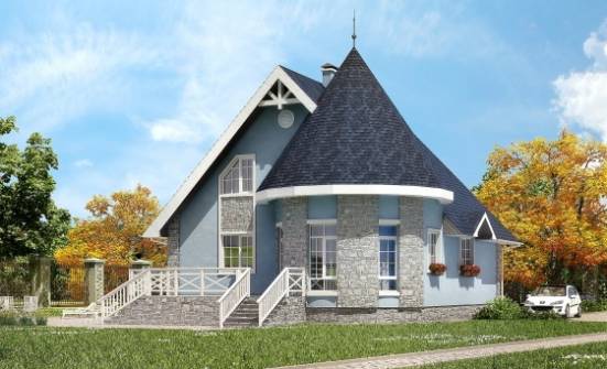 170-003-П Проект двухэтажного дома мансардой, уютный коттедж из газосиликатных блоков Касимов | Проекты домов от House Expert