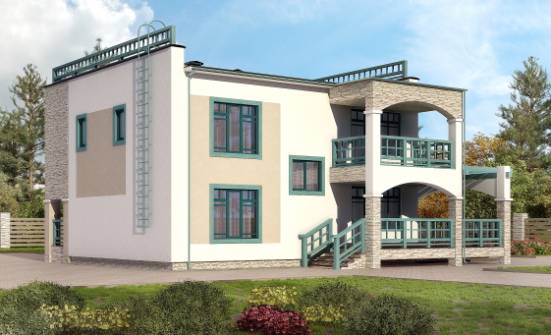 150-010-П Проект двухэтажного дома, современный загородный дом из кирпича Касимов | Проекты домов от House Expert